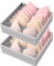 QIANCSJ 2 Stück Aufbewahrungsboxen für Unterwäsche 7 Zellen Faltbare Schublade Organizer zum Aufbewahren von BH und Socken Organizer Box