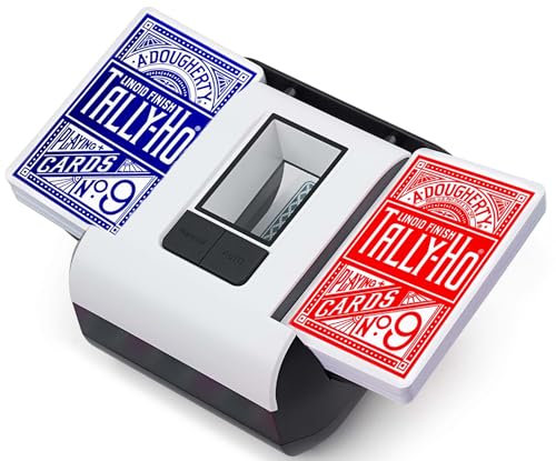 OBLITZON Automatischer Kartenmischer Elektrische Kartenmischmaschine für 1-2 Decks One-Press Auto & Manueller Modus Wiederaufladbar mit 2000mAh Geräuscharm