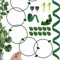 18PCS, Rankgitter für Kletterpflanzen, Pflanzenrankenstütze, Rankhilfe DIY, Kettenspalier für Kletterpflanzen, mit 1M Bändern und 10pcs Haken, für Ranken, Pothos Indoor & Outdoor Schwarz