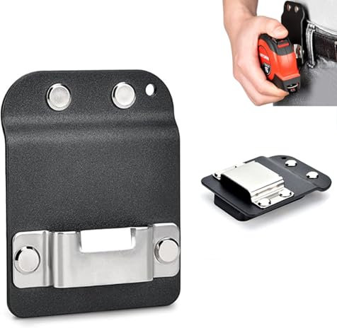 Tape Measure Holder for Belt, Low-Profile Measuring Tape Belt Clip Fits up to 2 Tool Belt, Durable Tape Measure Holder for Electricians, Carpenters, Plumbers, Convenient Tool Belt Accessories
