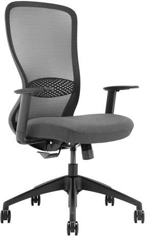 Eigentlich Schreibtischstuhl Netzrücken, Polsterstuhl mit Lendenwirbelstütze, ergonomischer Drehstuhl mit hoher Rückenlehne für Büro und Home-Office, Büroarbeitsstuhl mit verstellbaren Armlehnen