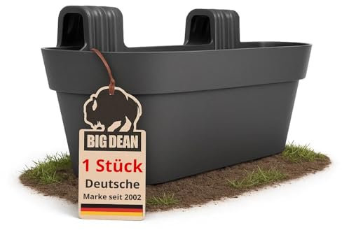 BigDean Blumenkasten Balkongeländer 50cm Blumenkästen mit Wasserspeicher Balkonkasten mit Halterung Anthrazit
