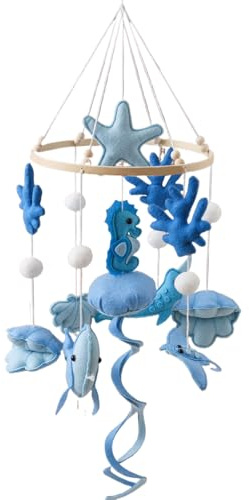 Lembeauty Baby Mobile,Kinderzimmer Deko Mobile | Beruhigendes Meerestier Spielzeug Für Neugeborene Mädchen Kinderzimmer Laufstall Dekoration