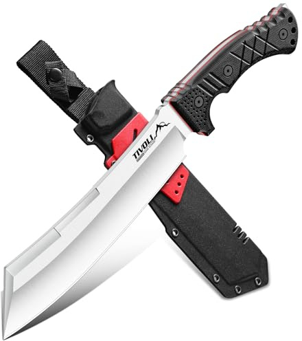 TIVOLI Outdoor Messer 440C Edelstahl Full Tang mit G10 Griff | Feststehende Klinge mit stabiler Konstruktion – komfortabler Griff für Camping, Wandern und Bushcraft-Aktivitäten