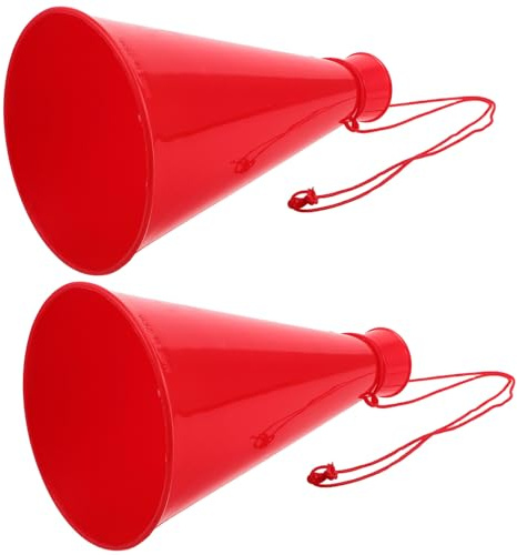 Hemobllo 2 Pezzi Corno da Festa in Plastica Rossa Megafono Portatile per Tifo Sportivo e Feste Mini Altoparlante Rumorista Leggero e Resistente per e Adulti