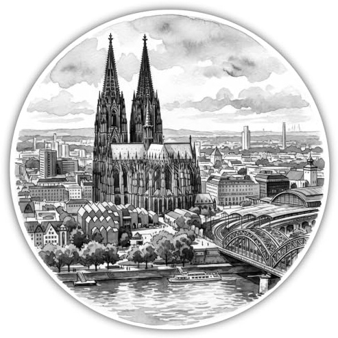 Samunshi® Kölner Dom aus Deutschland Köln Aufkleber Denkmal Car Decal Sticker für Mofa Roller oder Auto Sticker Fahrrad Mtb 15x15cm