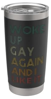 Aufgewacht Gay Again And I Like It - Vintage Retro Doppelwandiger Edelstahl-Thermobecher