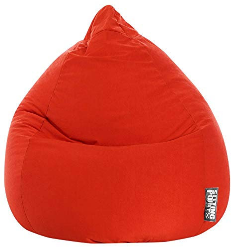 SITTING POINT only by MAGMA BeanBag Easy XL Indoor Sitzsack, Lounge Sitzkissen, 70x110cm, Made in Germany, Waschbar, Sessel für Kinder & Erwachsene, Tomate