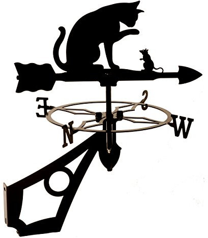 Dragon Laser Ltd., Cat & Mouse Decorative Weathervane, Feline, Gift for Cat Lovers, **WITH ANTI-RUST COATING**