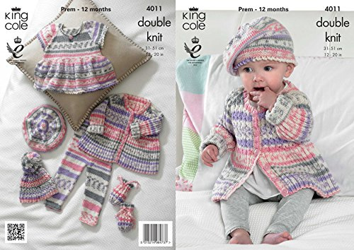 King Cole 4011 Knitting Pattern Baby Set to knit in King Cole Cherish DK
