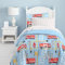 dream FACTORY Schmusetuch Feuerwehrwagen, sehr weich, Mikrofaser, Set Casual Twin blau