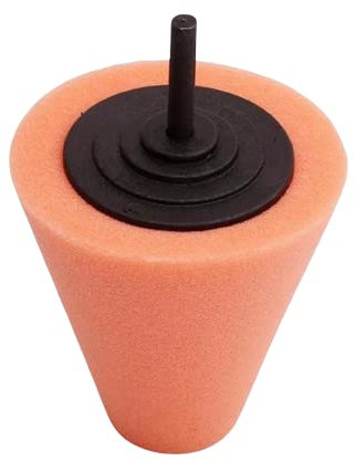 Konus Orange Soft Frottee Polieren Polieren Reinigung Tupfer Disco Abziehpaste Polish Rollen in Legierung Kreis A-Blende Kühlergrill Auto Bohrschrauber verchromt Chrom Aluminium Edelstahl, Silber