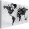 decomonkey Bilder Weltkarte 120x80 cm 1 Teilig Leinwandbilder Bild auf Leinwand Vlies Wandbild Kunstdruck Wanddeko Wand Wohnzimmer Wanddekoration Deko Landkarte Welt Kontinent Schwarz Grau