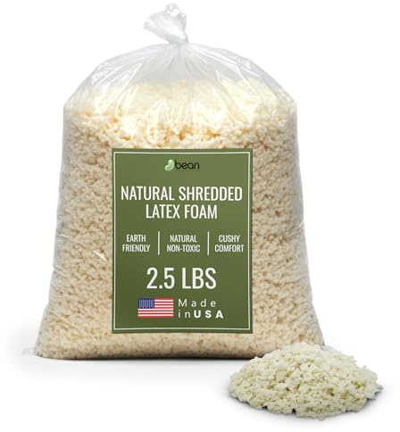 Bean Products 2.5 lb - All Natural Shredded Latex Foam - New Recycled Fill for Bean Bags - Pet Beds - Pillows - Made in The USA, Chicago