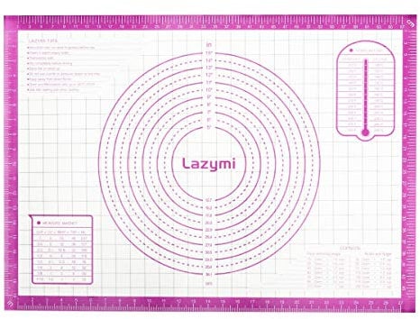Extra Grande Tapete de silicona antiadherente para hornear con Medidas 71×51 cm, Tapetes para amasar, Estera para pastelería Fondant Pasta Pizza Pan Pastel Galletas, Reutilizable, Púrpura
