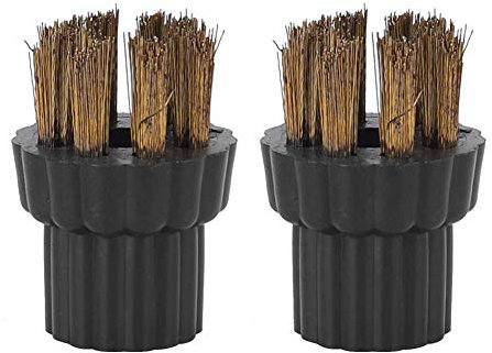 DaMohony 2Pcs Brass Brush Head Replacement Parts Accessories Fit for Steam Mop X5, Black