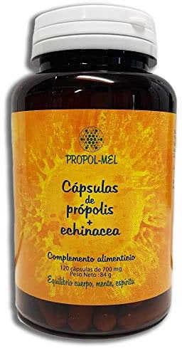 Propolis capsulas + Echinacea I 120 cápsulas x 500 mg = 350 mg Propoleo + 150 mg Equinacea I Suplemento nutricional que ayuda a activar el sistema inmune y las defensas.