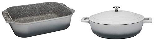 MasterClass Large Roasting Tin with Handles + MasterClass Shallow Casserole Dish with Lid