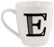 FabFinds Hugga Mug with Initials Classic Black and White Ceramic Large Gift Coffee Cups (H11cm X W11cm) (Approx.) (E)