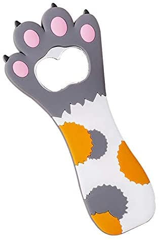 SYIPO Metal Gray Cat Paw Bottle Opener, Silicone Refrigerator Magnetic Decapper