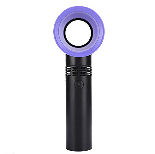 Goshyda Bladeless Fan, Portable Mini USB Rechargeable Bladeless Handheld Fan Handy Cooler for Home Outdoor(Black)