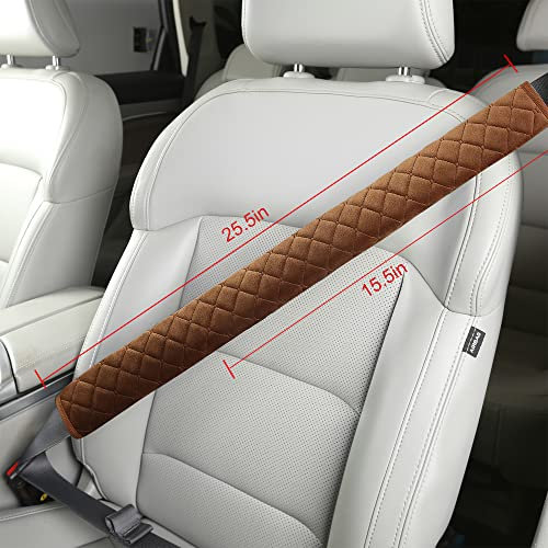 Weiche Auto-Sicherheitsgurtbezüge für Erwachsene, Kinder, Frauen und Männer, Sicherheitsgurt-Kissenbezug, Gurtpolster, Schutzpolster für SUV, Schulterpolster für auto-Innenzubehör, 1 Stück Braun, 40cm