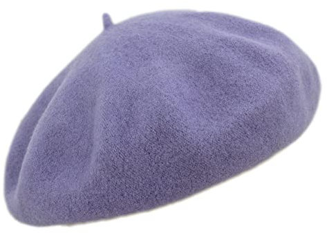 MELEGARI Baskenmütze für Damen | 100% Wolle | Margie Beret | Made in EU, Lila 481, One size