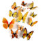 HDKAJL 3D Schmetterlinge Deko, 72 Stück Gelb Schmetterling Wanddeko Aufkleber Wandaufkleber Schmetterlinge Dekoration Schmetterling Wandtattoo für Kinderzimmer Schlafzimmer Wohnzimmer Fasching Deko