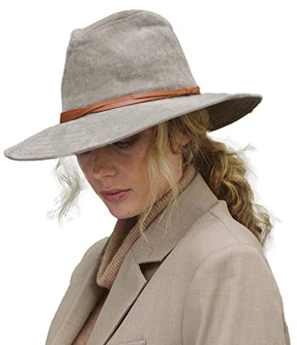 House of Ord Cape Town Riley Winter Fedora Damen Sonnenhut UV-Schutz UPF50+ Herbst Hut Damen - Größe: L=61cm Farbe: Grün