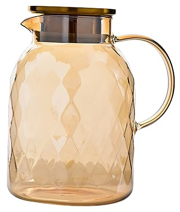 UPKOCH Glass Water Jug 1800ml Large Capacity Cold Boiled Water Kettle Blue Beverage Bottle Suitable for Home and Restaurant Use