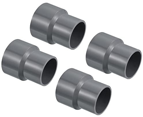 PATIKIL PVC Réducteur Tuyau Raccord 50x40mm, 4 Paquet Droit Couplage Adaptateur Connecteur, Gris