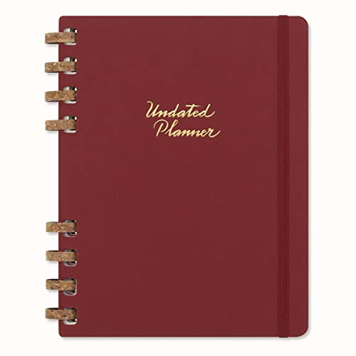 Moleskine Undatierter Monatsplaner, 12-Monats-Spiralplaner mit Festem Einband, Größe: XL 20 x 25 cm, Crush Cherry