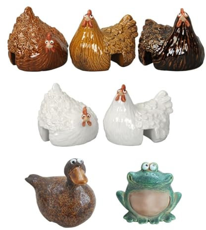 NETPROSHOP Schöne Tierfiguren Zaunhocker und Kantenhocker aus Keramik Höhe ca. 12 cm, Auswahl:Gerda