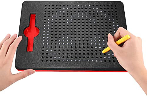 HONPHIER Kinder Zaubertafel Magnetische Zeichenbrett Reißbrett mit Stift Stahlkugel Tablet Abwischbar Schreiben Pädagogisches Spielzeug Reißbrett Lernspielzeug für Kinder (Klein, Schwarz)