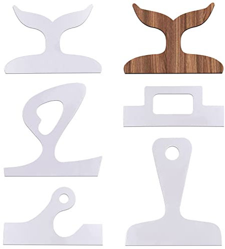 5PCS Acrylic Charcuterie Board Handle Templates, Cutting Board Router Template Acrylic Router Templates for Woodworking Tracing Stencils Guide Tools, Stroke Template for Woodworking (5 Styles)