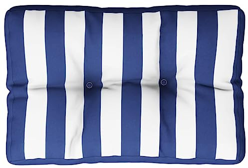 vidaXL Palettenkissen Blau Weiß Gestreift 50x40x12 cm Stoff
