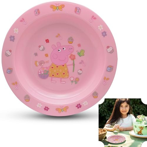 Peppa Pig Tableware Kinder-Fütterteller für Kleinkinder, selbstfütternde Trainingsplatte, langlebig und mikrowellengeeignet, Werkzeug für Mahlzeiten ab 6 Monaten, 17,5 cm (Durchmesser)