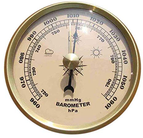 Samnuerly Barometer Manometer Wetterstation Wandmontage Thermometer Hygrometer Zuhause (Messing)