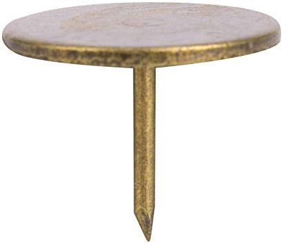 Puntine per Tappezzeria, Strumento per Rivetti, Puntine a Testa Zigrinata, 100 Pezzi Chiodo per Tappezzeria Testa Piatta Ciano Bronzo Ferro Decorativo Perno Divano Accessori per Mobili(19mm*15mm)