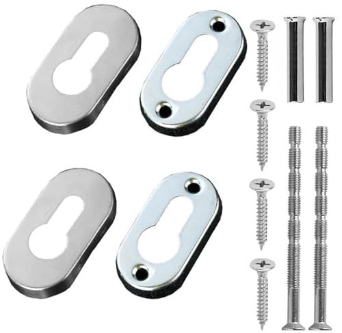 EODKSE 4 pcs de Cubiertas de Cerradura ovaladas para Puerta con Seguridad de Cubierta de Ojo de Cerradura y Tornillos para Cerradura Escudo de Seguridad, Protege tu Puerta y Llave Agujero con Estilo