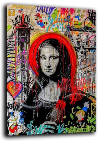 Printerland Quadro Moderno Banksy stile Quadri moderni soggiorno da Parete XXL grande Stampa su tela Canvas Decorazione Murale muro Arredo Camera da letto Cucina (70x100 cm, 11)