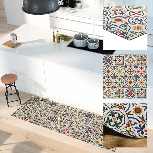 ALFOMBRAS IBERIA | Alfombra Vinílica Pasillo AMALF | Alfombra PVC para Pasillo, Cocina o Salón Antideslizante | Varias Medidas Disponibles | Color: Terrazo/Multicolor (52 x 100 cm)