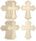 Cregugua Holzkreuz, antikes Design, unlackiertes Holzkreuz, geschichtet und gerahmt, 30,5 cm, 12 Stück, MJCG-081723-03-1