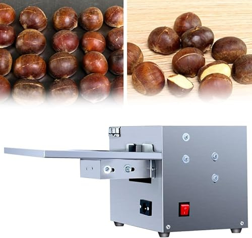 Abridor de castañas automático comercial, máquina eléctrica para galletas de castañas, cortador de acero inoxidable de 30 a 50 kg/h, máquina descascaradora de castañas para muchos tamaños de castañas