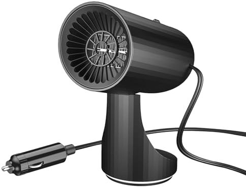 SOYDAN Sbrinatore per parabrezza auto, sbrinatore per finestrini auto, sbrinatore per sbrinamento a riscaldamento rapido, base di supporto girevole a 360 gradi con accendino plug-in, sbrinatore per