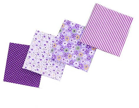 Lila Selbstgemacht Baumwollstoff mit Druckmuster 2 Stück-pack 14 Stück