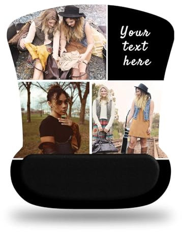 Naispanda Tapis de Souris Personnalisé avec Repose-Mousse en Mousse À Mémoire de Forme Tapis de Souris Personnalisé avec Support de Poignet Base
