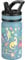 Fanhaw 420 ml Gourde Isotherme avec Paille - Bouteille Enfant en Acier Inoxydable Double Paroi, Anti-Fuite, Sans BPA, Pour Garçons et Filles (Cyan - Monde des Dinosaures)