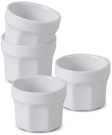 Spetebo Keramik Dip Schale 5 cm weiß - 8er Set - Snack Saucen Schüssel - Antipasti Schälchen Servierschale klassisch