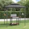 Willood Grillpavillon mit Seitenregalen Anthrazit 240x150x243 cm Stahl wasserdicht,stabil,Garten